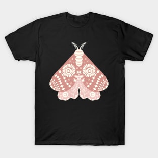 Folk Art Moth in Sepia T-Shirt